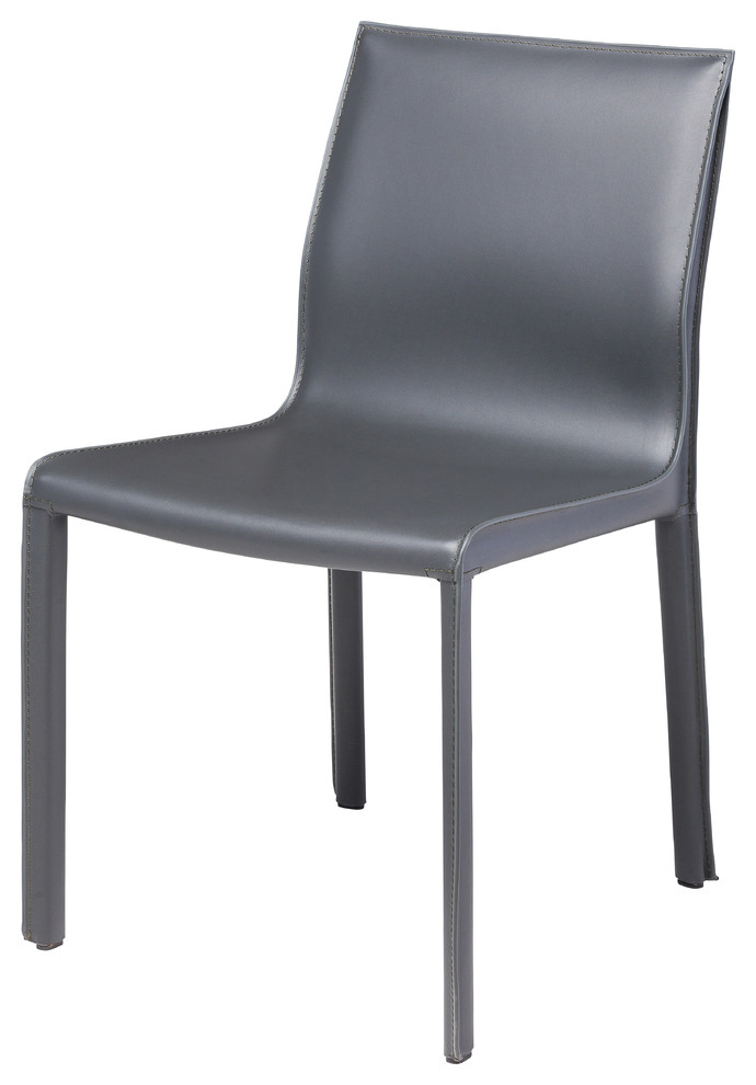 Nuevo Colter Leather Dining Side Chair  Black   Contemporary   Dining Chairs   by Nuevo  Houzz