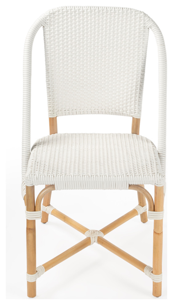 Tenor White and Black Rattan Side Chair   Tropical   Dining Chairs   by Butler Specialty Company  Houzz