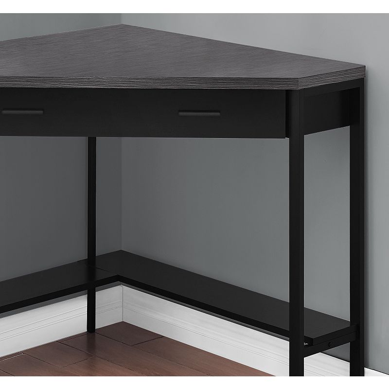 42 Black and Gray L-Shaped Contemporary Computer Desk