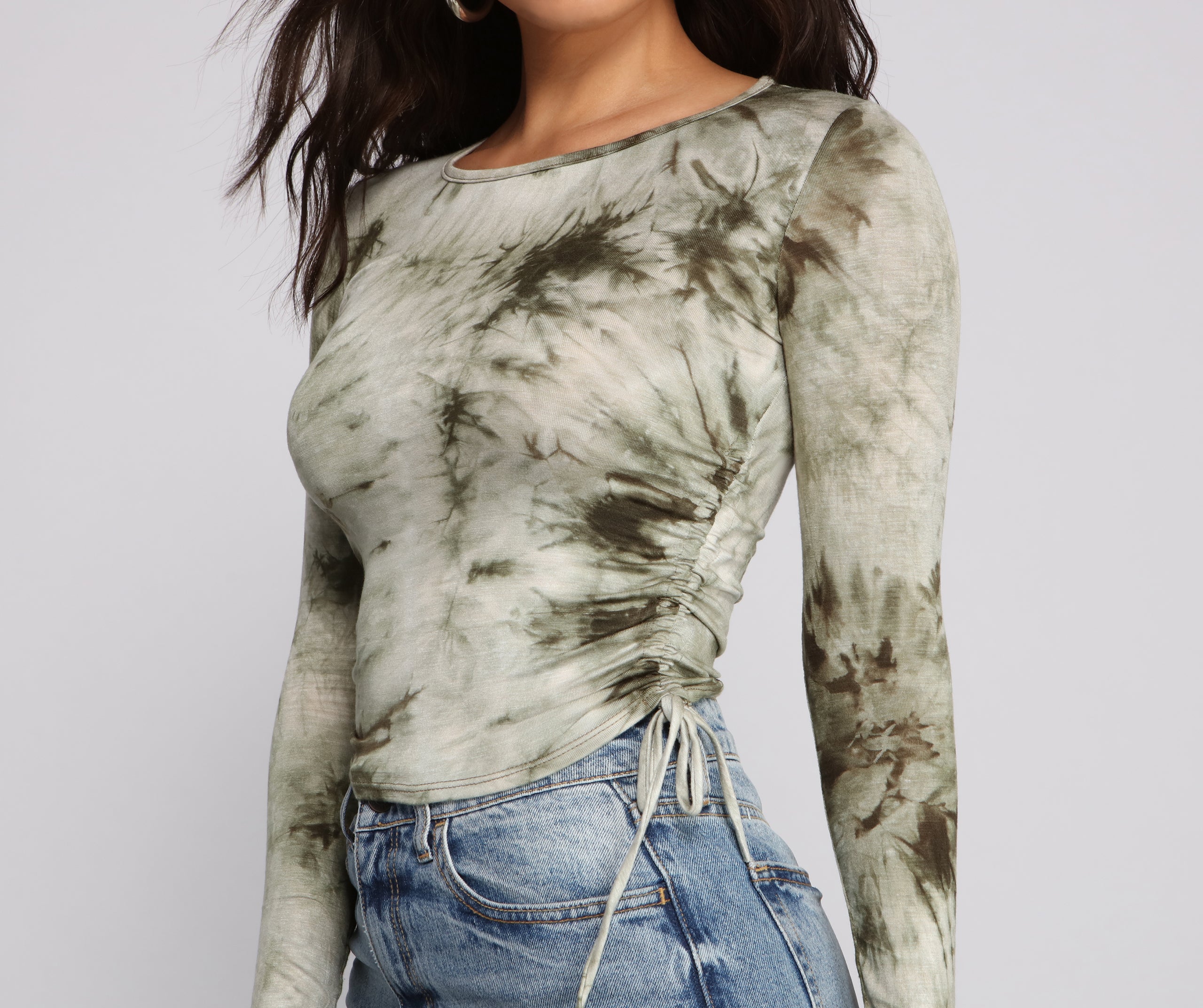 Tie Dye Jersey Knit Crop Top