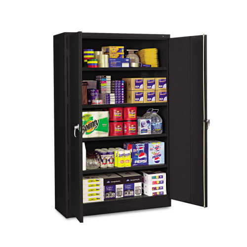 Tennsco Assembled Jumbo Steel Storage Cabinet， 48w x 18d x 78h， Black (J1878SUBK)