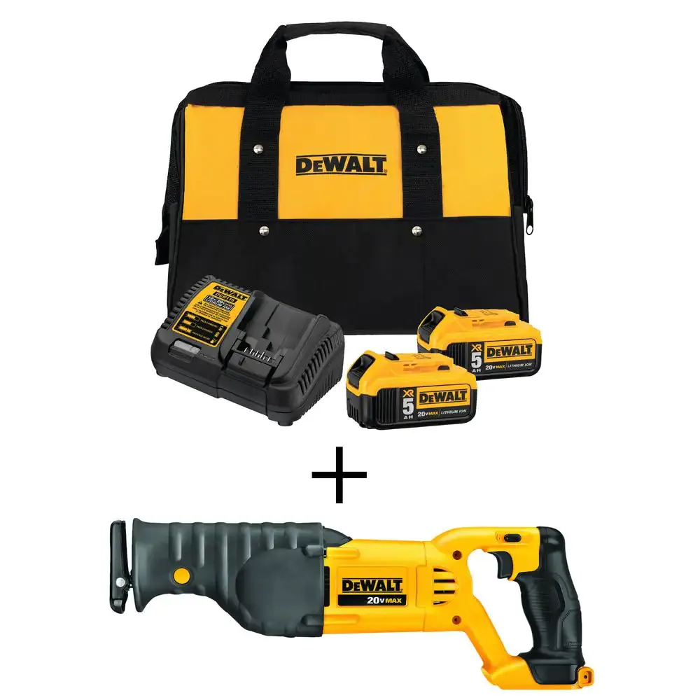 DW 20-Volt MAX Cordless Reciprocating Saw with (2) 20-Volt Batteries 5.0Ah and Charger💝 Last Day For Clearance