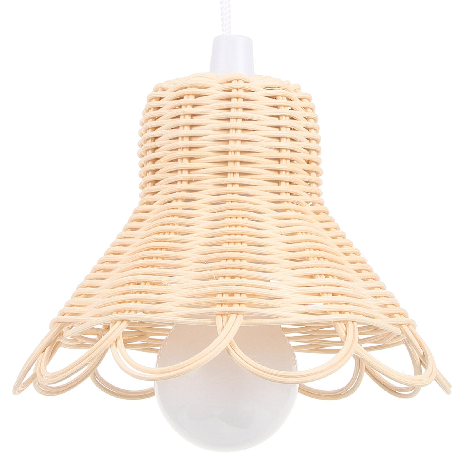 Hanging Bedroom Light Rattan Weaving Pendant Light Hanging Lamp Dining Room Lamp Decor (without Battery)