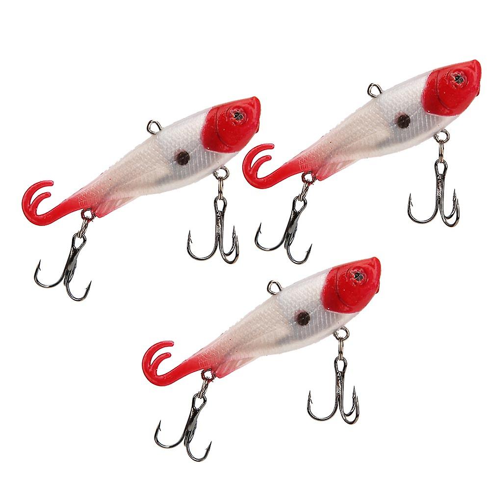 3pcs Double Tail Soft Bait Artificial Simulation Lifelike Ice Fishing Lure Tackle2#