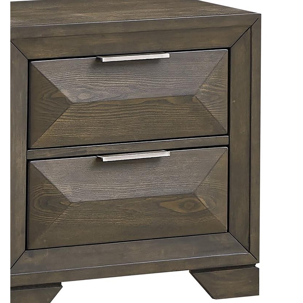 Franklin Brown 2 Drawer 16.5 in. W Nightstand