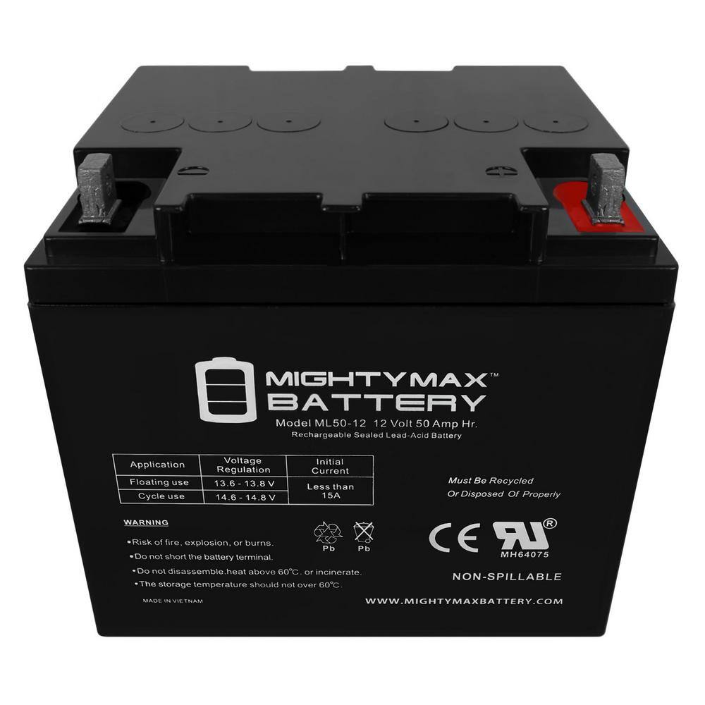 MIGHTY MAX BATTERY ML50-12 -12V 50AH SLA Replaces MX-12400 MAX3464862