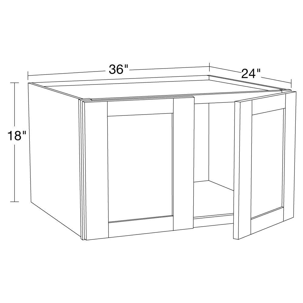 Contractor Express Cabinets Arlington Vessel Blue Plywood Shaker Stock Assembled Wall Kitchen Cabinet Soft Close Deep Doors 36 in. x 18 in. x 24 in. W362418-XVB