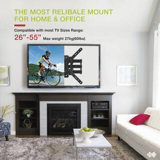 USX MOUNT Medium Full-Motion TV Mount for 26 in. to 55 in. Flat Screen TVs Max VESA 400x400mm and 60 lbs. HMM006