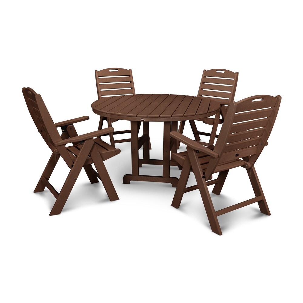 Nautical POLYWOOD 5 piece Outdoor Dining Set with Folding Chairs