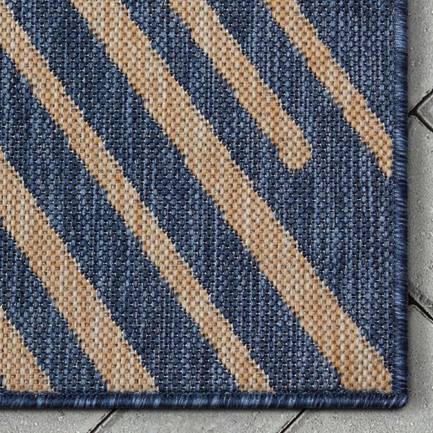 Well Woven Kesia Indoor Outdoorflat Weave Pile Chevron Stripes Geometric Area Rug