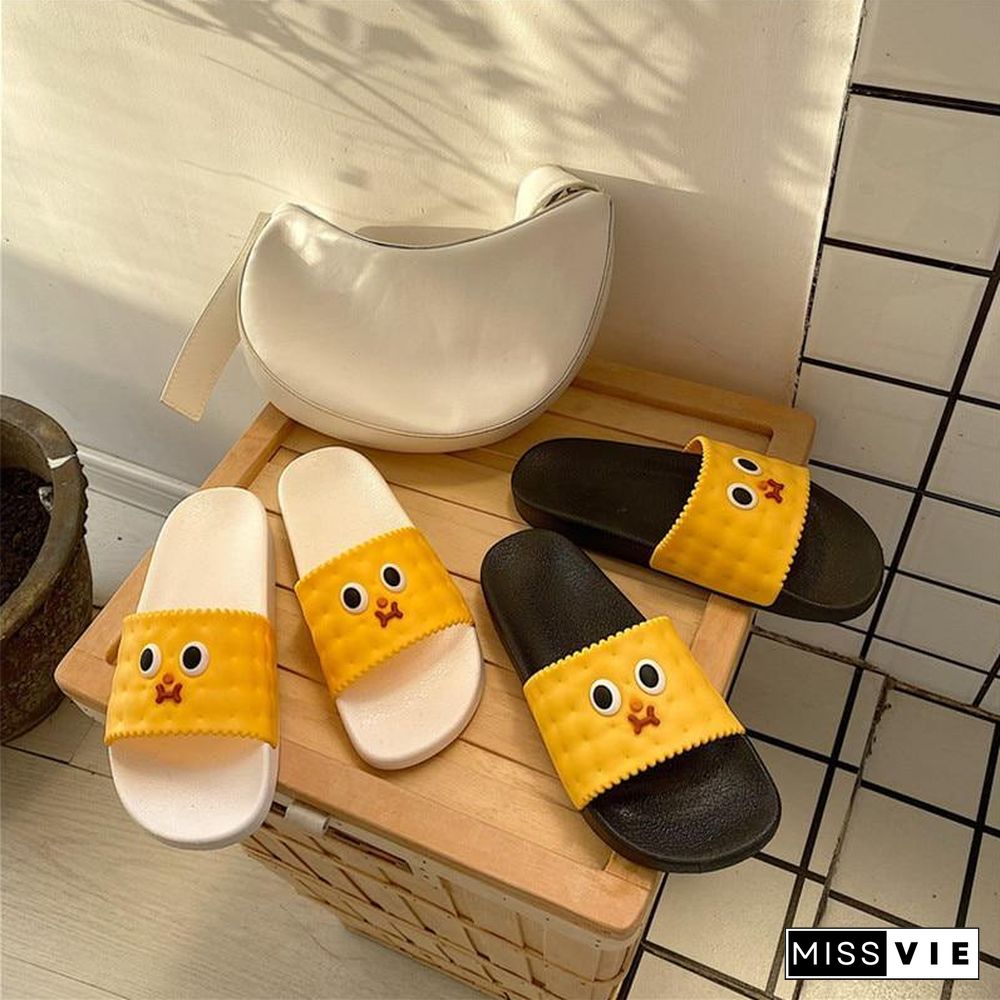 Cute Cartoon Indoor Outside Slippers Women Bathroom Shower Slippers Anti-slip Home Floor Shoes Lovers Beach Slides Sandals