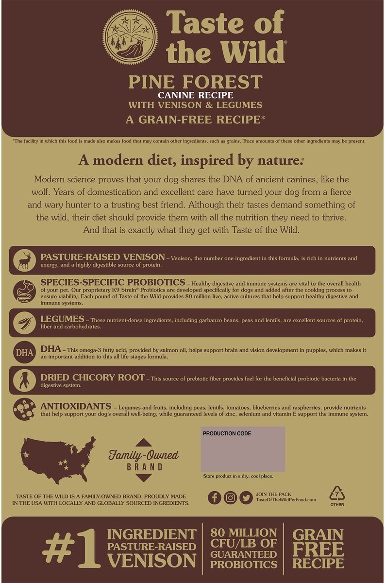 Taste of the Wild Pine Forest Grain-Free Dry Dog Food