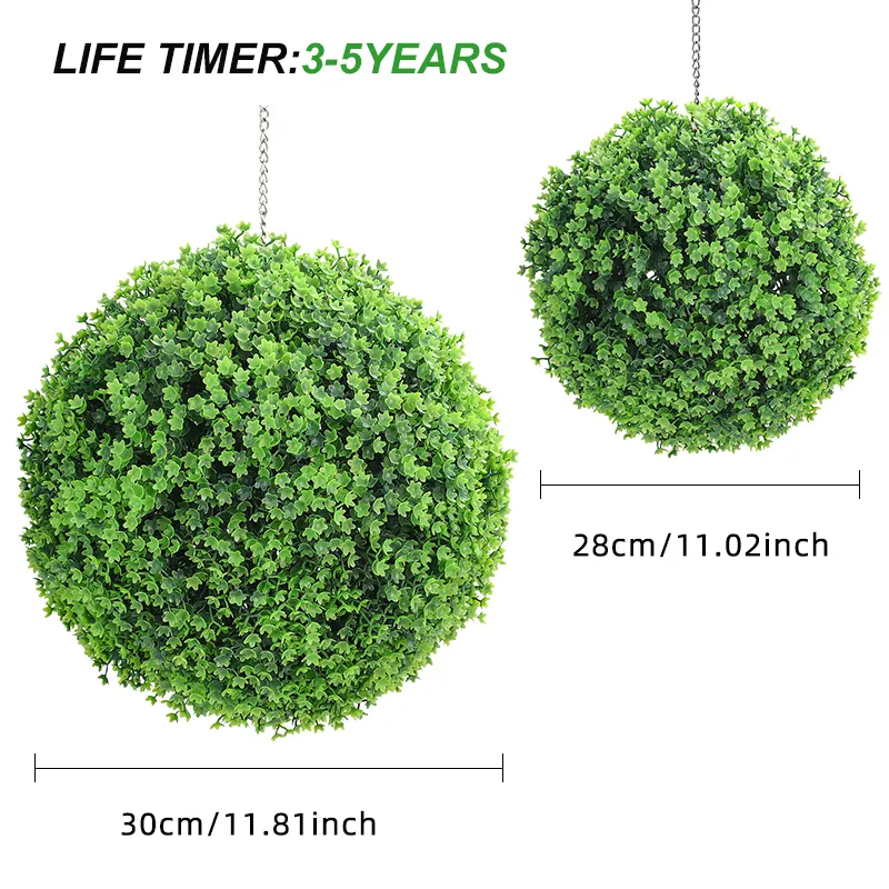 Q51 Chinese Garden Supplies UV Resistance Artificial Plastic Boxwood Topiary Pink Grass Ball for Outdoor Decor