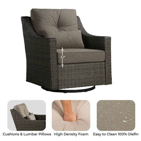 Murphy Outdoor Wicker Patio Furniture Swivel Glider Chair