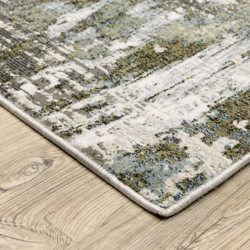 StyleHaven Cameron Glacier Distressed Abstract Area Rug