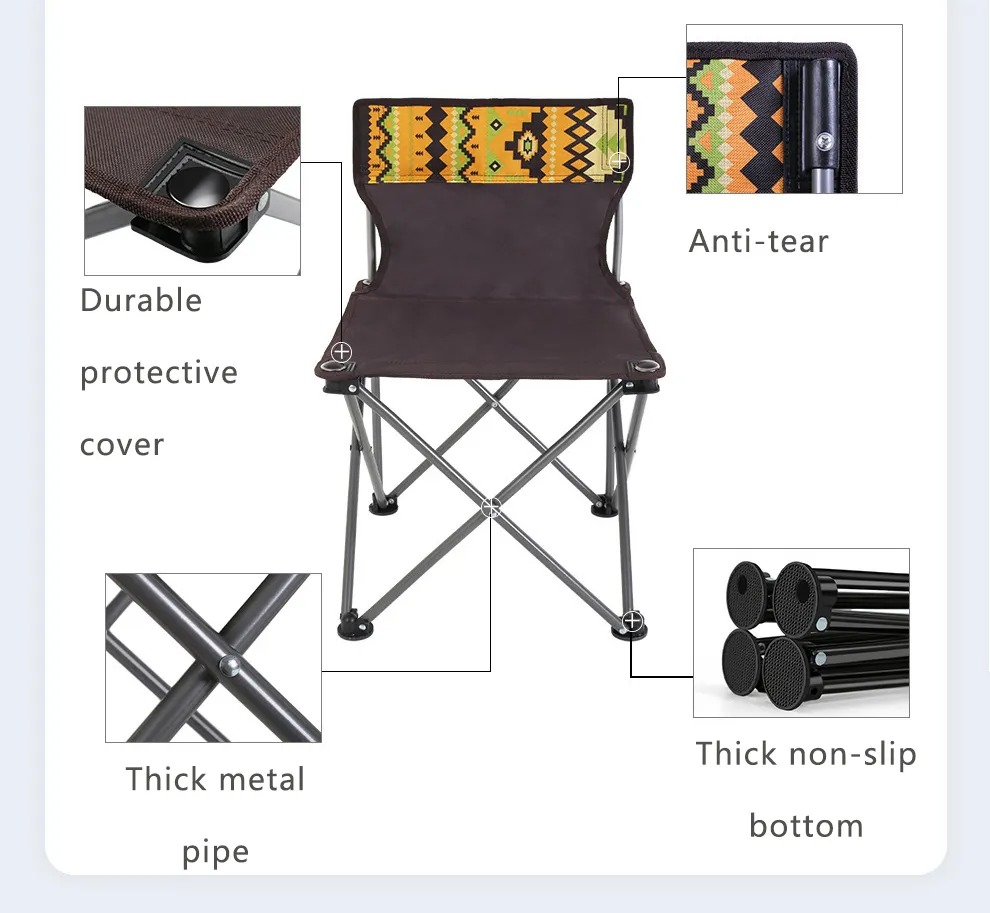 Outdoor Ethnic Style Aluminium oy Folding Family Day Hiking Picnic Fish Beach Camping Chair And Table Set