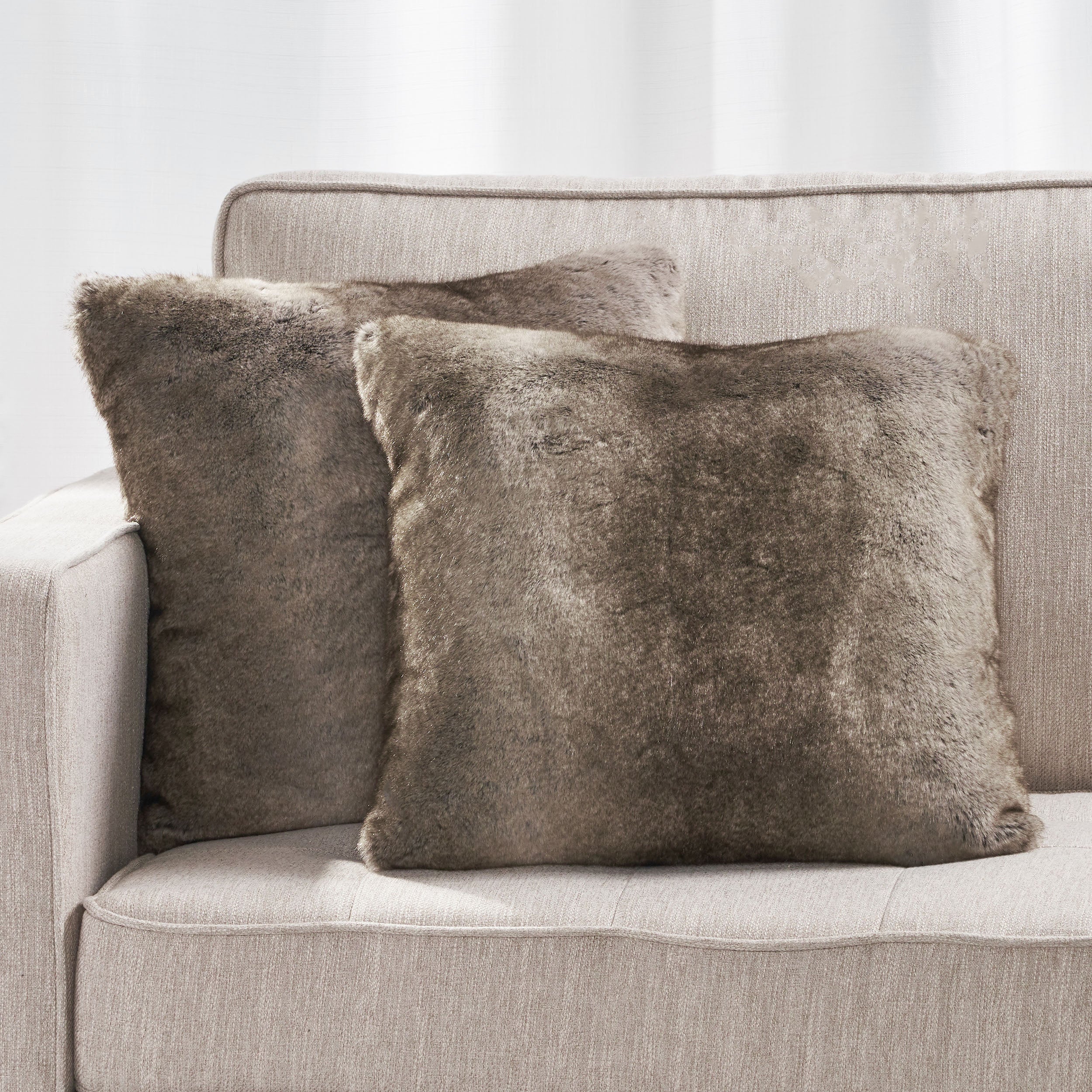 Ellison Modern Glam Faux Fur Throw Pillow