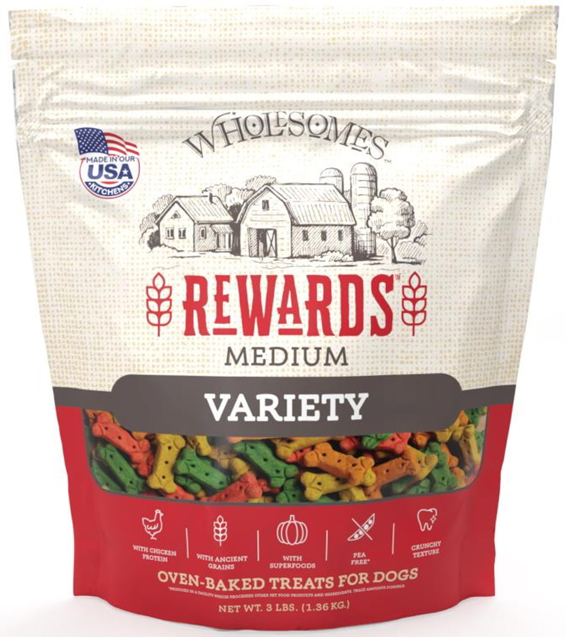 Wholesomes Rewards Medium Variety Biscuits - 3 lbs.