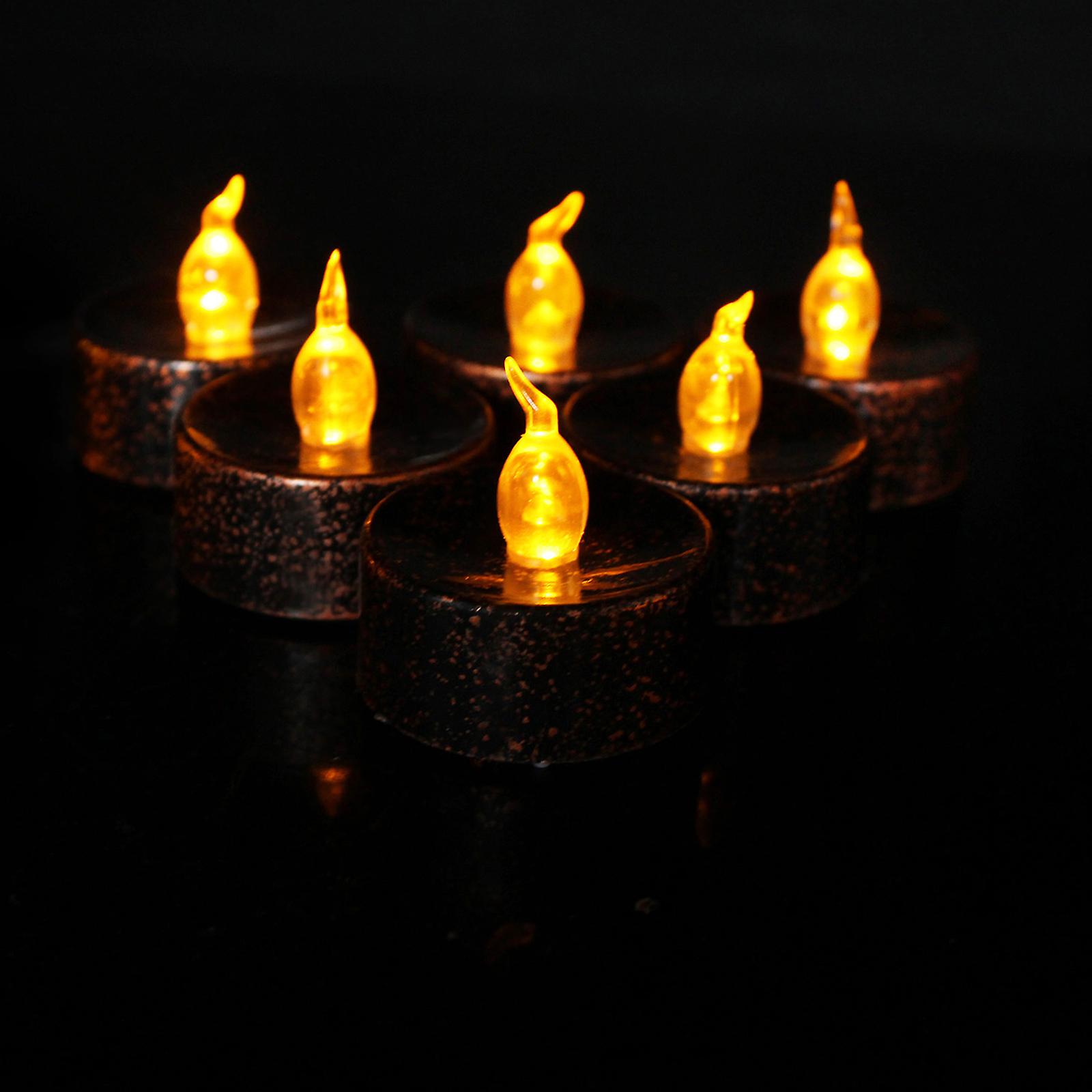 Simulated Plastic Led Candle Lamp Halloween Decoration - Circular Yellow Flashing