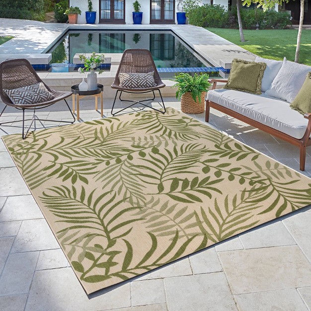 Paseo Akimbo Indoor outdoor Rug Sand Palm botanical Gertmenian