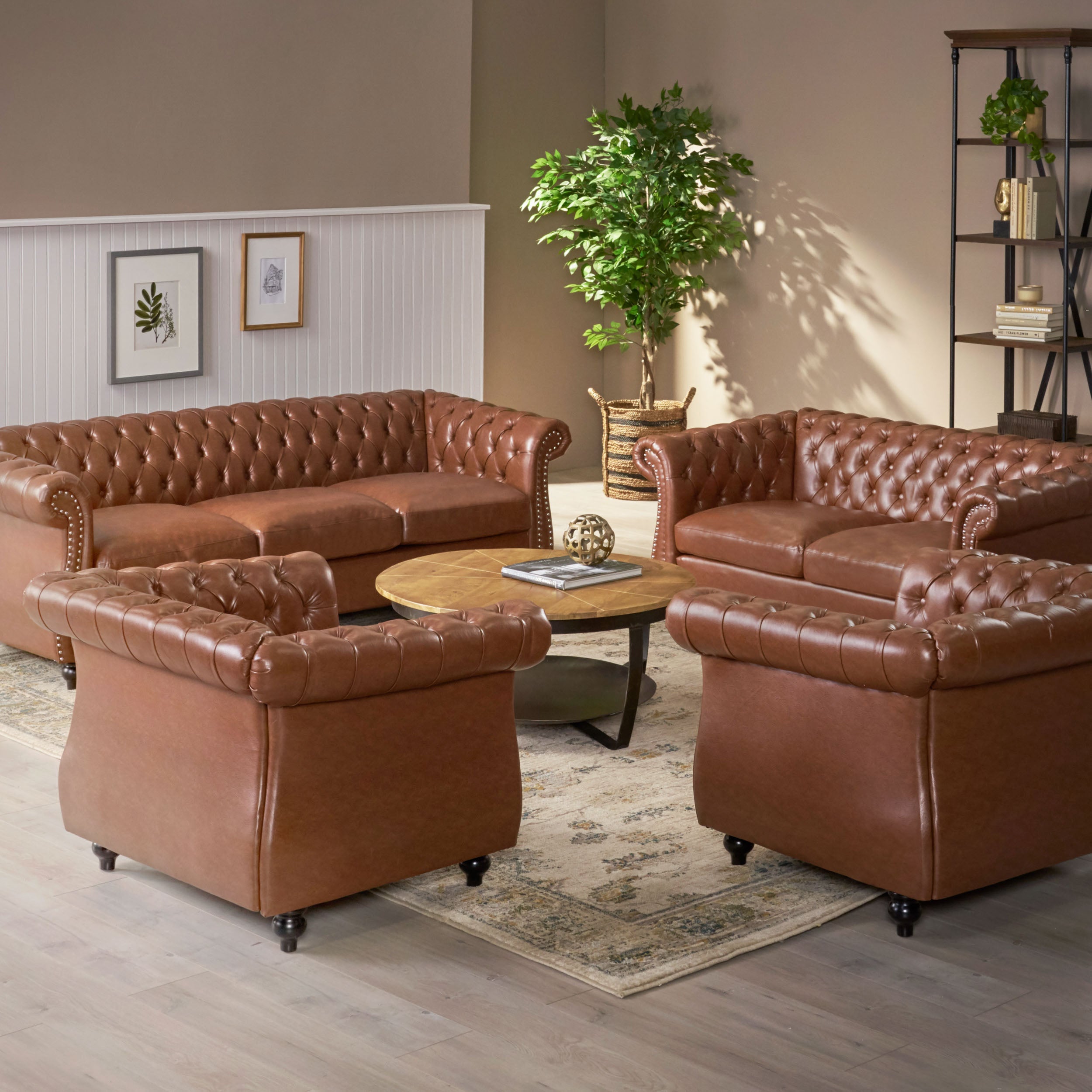 Madelena Traditional Chesterfield 4 Piece Living Room Set