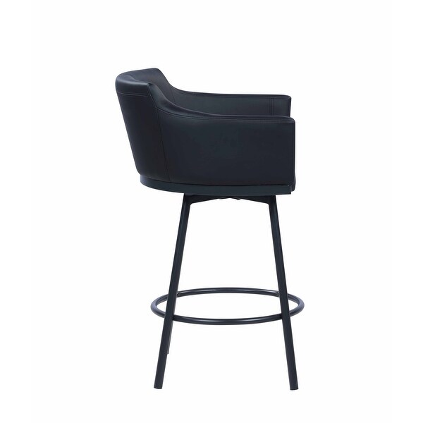 Somette Modern Club Counter Stool with Memory Swivel， Black