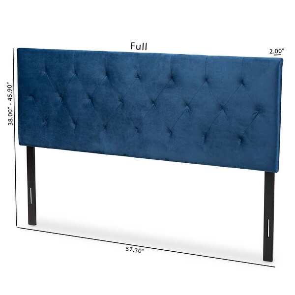 Felix Modern and Contemporary Velvet Upholstered Headboard-Navy Blue - - 34807944