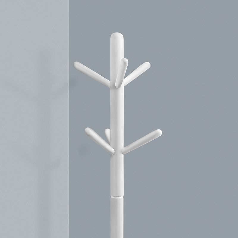 Monarch White Wood Coat Rack Floor Decor