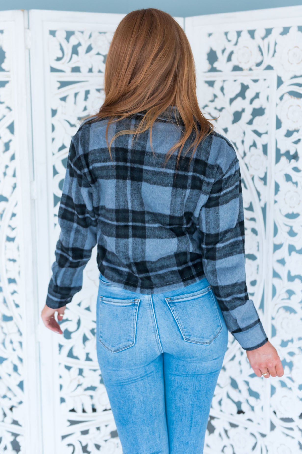 Trendy In Plaid Modest Cropped Jacket