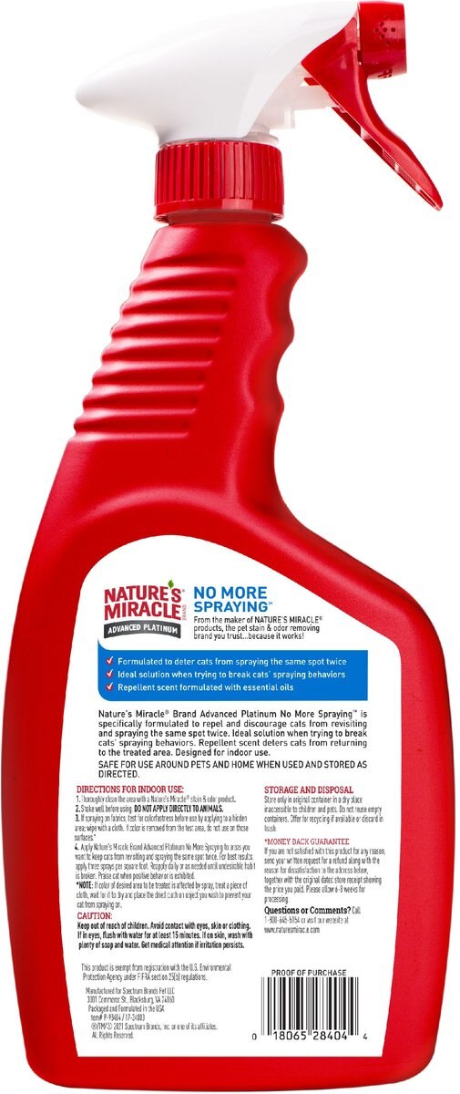 Nature's Miracle Cats No More Spraying Repellent Stain Remover and Odor Eliminator Spray