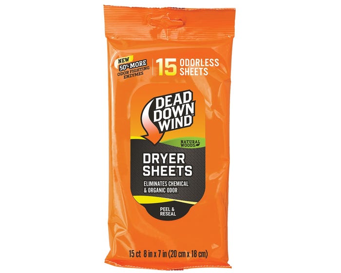 Dead Down Wind - Dryer Sheets - 15 Count - Natural Woods - 11913