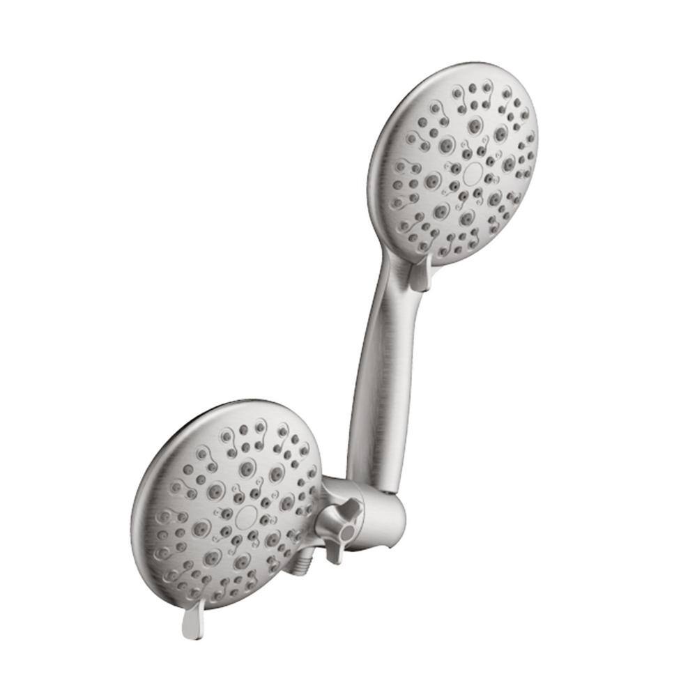 Tahanbath Single-Handle 6-Spray Tub and Shower Faucet with Shower System 4 in. Rain Showerhead (Valve Included) in Brushed Nickel W156667194-KXC