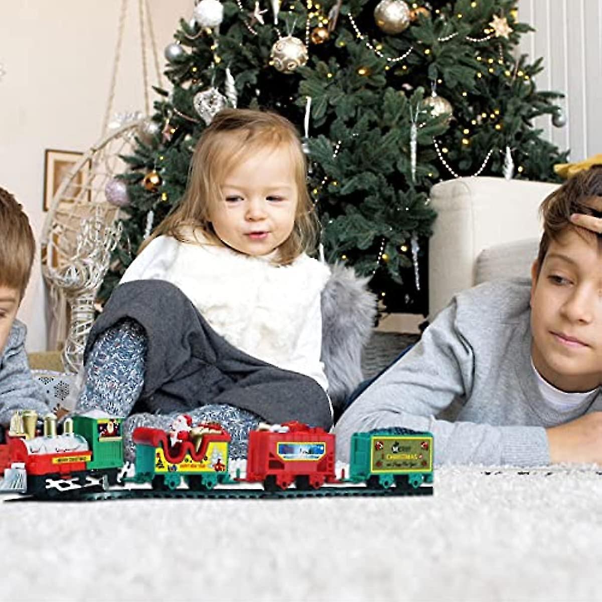 Classic Electric Train Set Kids Gifts 2023 Christmas Railway Train Set  Diy Christmas Electric Train Set | Simulation Train Head With 3 Car Ca