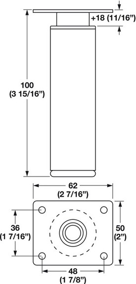 Hafele Furniture Foot  Round  100 mm (4)