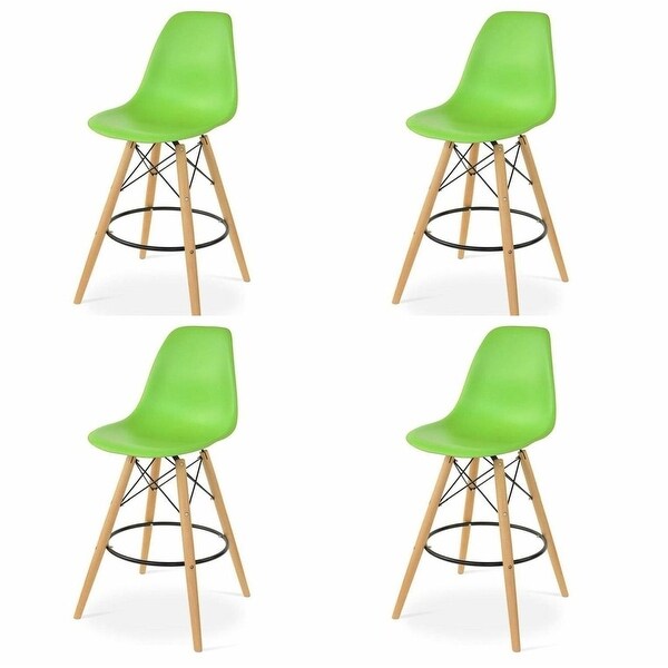 Adult Favourite Eiffel Style Plastic Stool - Wooden base(set of Four)