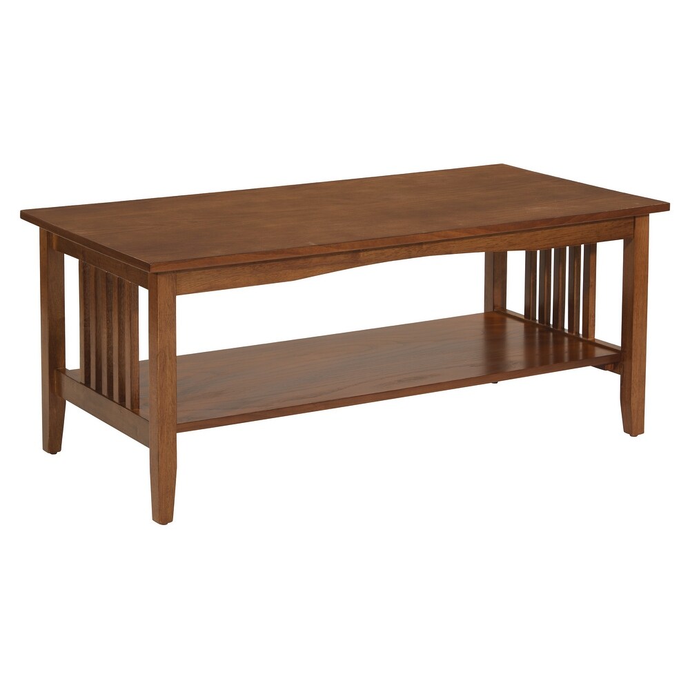 Porch   Den Clifton Mission Medium Oak Finish Coffee Table