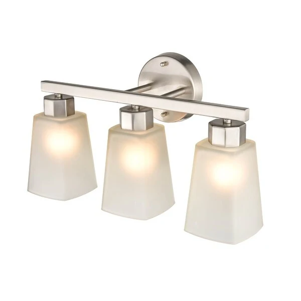 Millennium Lighting Coley 2 or 3 Light Vanity Fixture in Brushed Nickel or Matte Black with Frosted Glass Shades