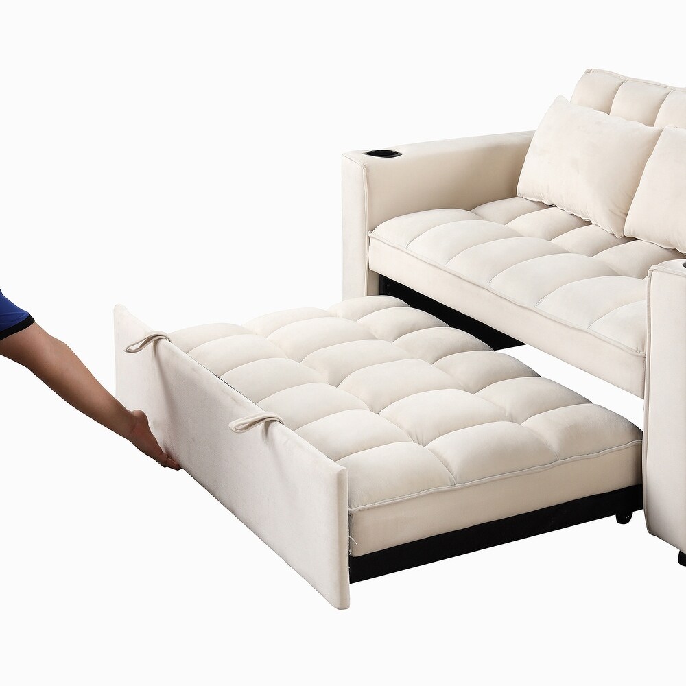 Sofa Bed with Cup Holder and USB Port