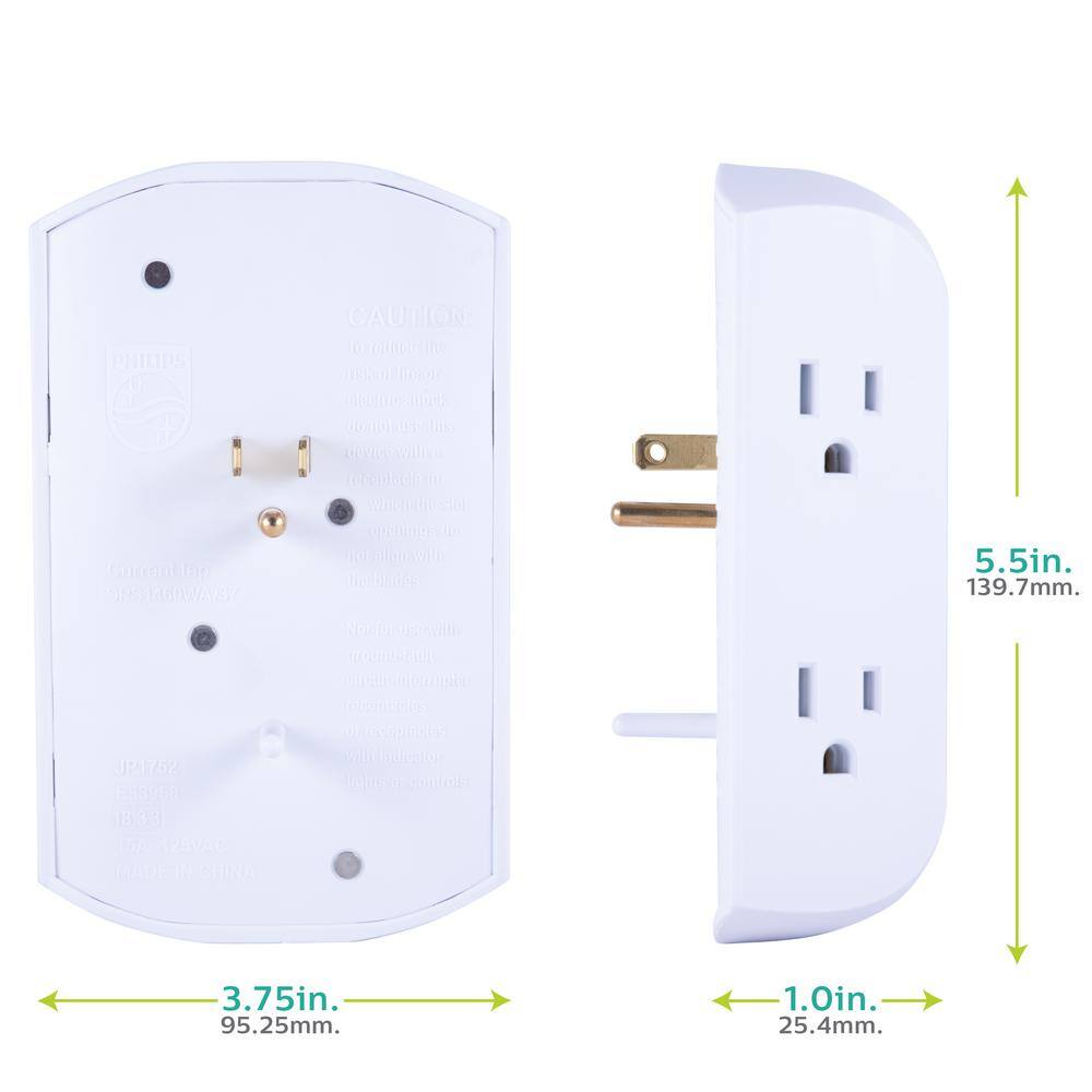 Philips Grounded Tap 6-Outlets with Resettable Circuit Breaker SPS1460WA37