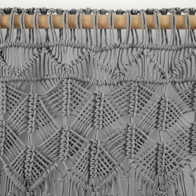 Boho Macrame Tassel Cotton Window Valance Gray Lush D cor