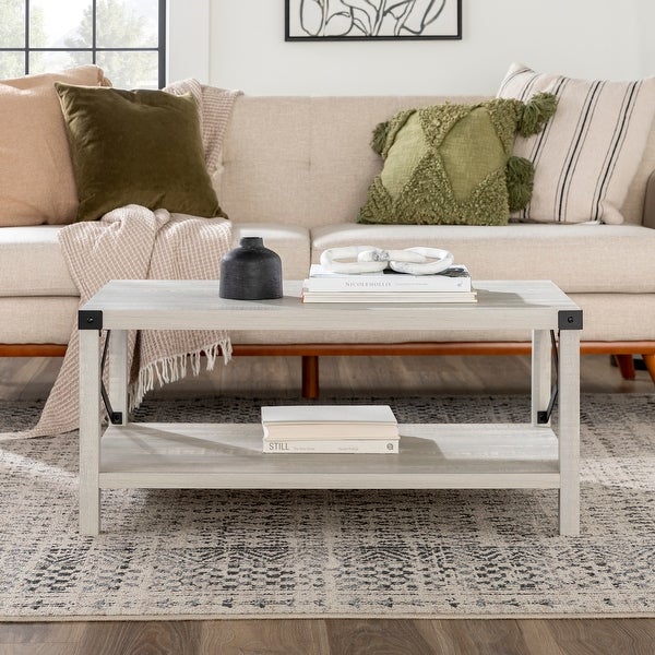 Middlebrook Kujawa Metal Coffee Table with X-shaped Metal Accents