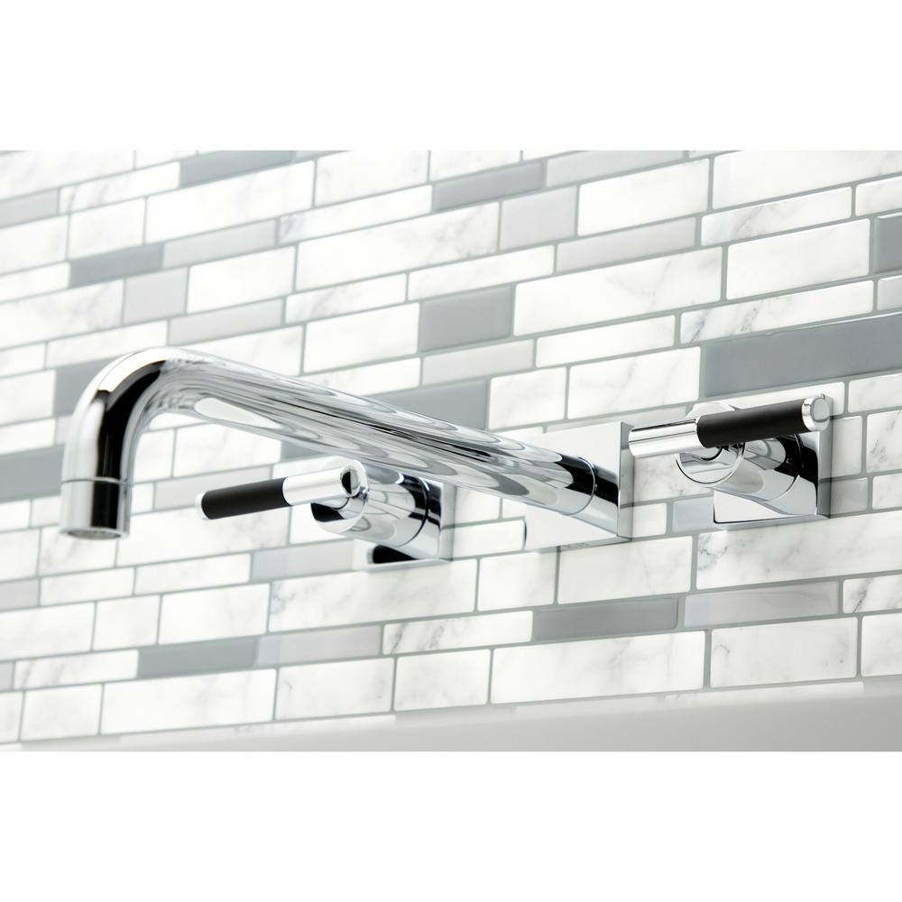 Kingston Brass Kaiser 2-Handle Wall-Mount Roman Tub Faucet in Polished Chrome (Valve Included) CHUB_OMS