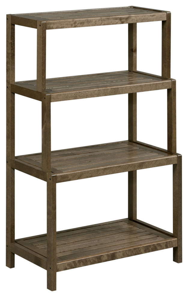 37 quotChestnut Solid Wood Four Tier Step Bookcase   Transitional   Bookcases   by HomeRoots  Houzz