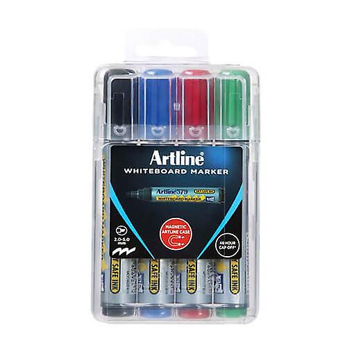 Artline Whiteboard Marker in Hard Case 5mm Assorted (4pk)