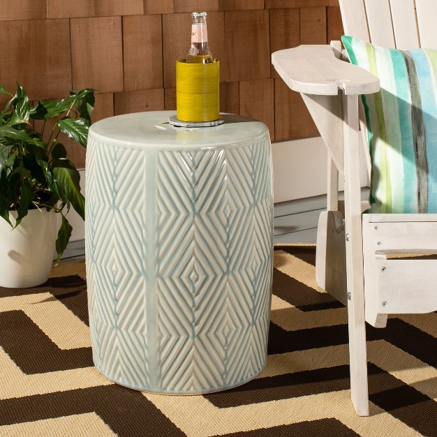 Hemdi Garden Stool Blue Safavieh