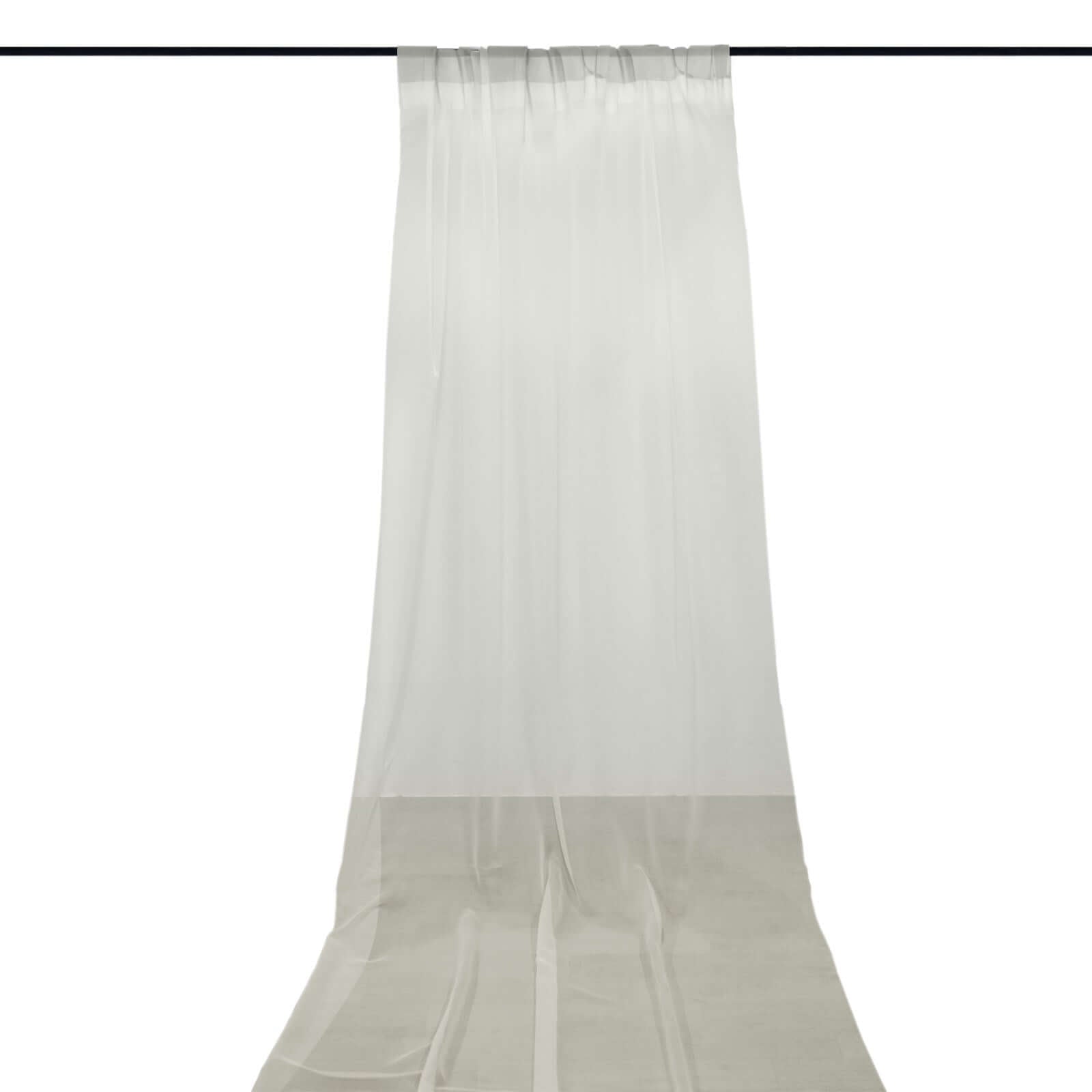 Premium Ivory Chiffon Drape Curtain, Backdrop Panel Ceiling Decoration With Rod Pocket 5ftx14ft