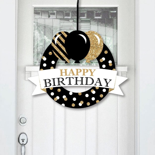 Big Dot Of Happiness Adult Happy Birthday Gold Outdoor Birthday Party Decor Front Door Wreath