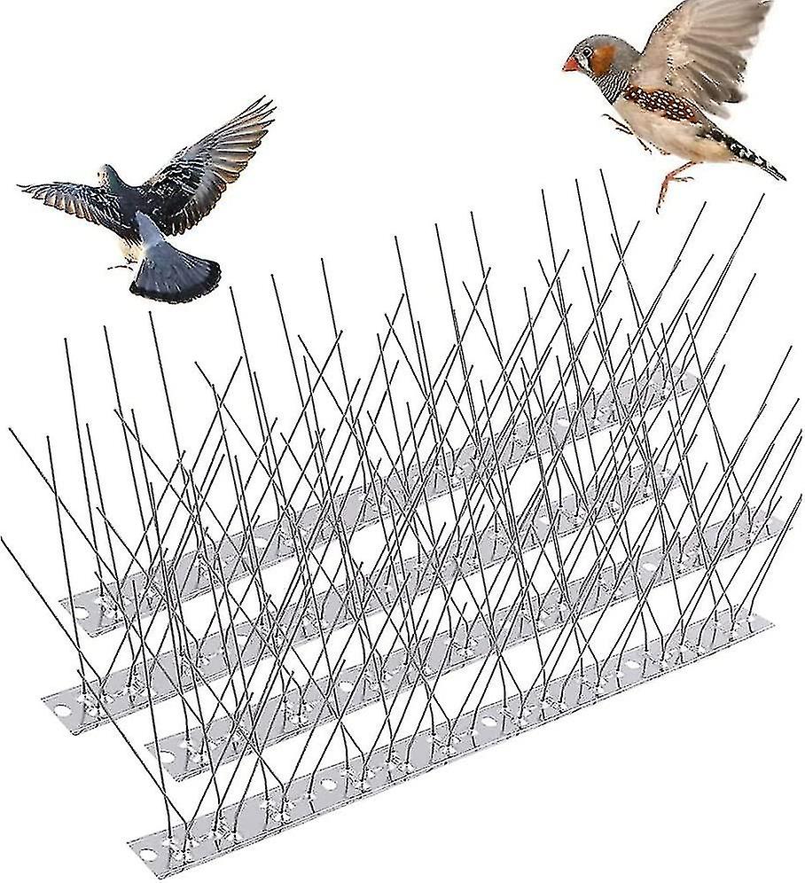 4 Pieces Stainless Steel Bird Spikes， Steel Bird Spikes， Anti-pigeon Spikes， Bird Repellent Spikes， For Balcony Roofs And Windows， 33 Cm
