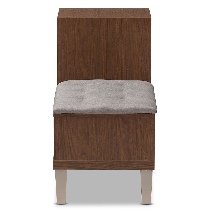 Baxton Studio Modern Walnut 3-Drawer Shoe Storage Bench