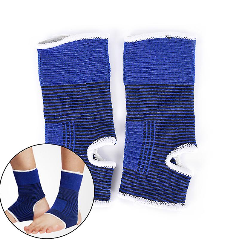 2pcs Ankle Foot Elastic Compression Wrap Sleeve Bandage Brace Support Protection